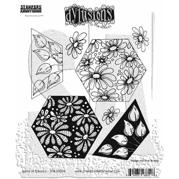 Dyan Reaveley's Dylusions Cling Stamp Collections 8.5"X7" - Quilts Of Daisies