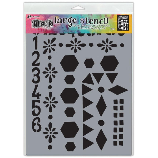 Dyan Reaveley's Dylusions Stencils 9"X12" - Number Frame