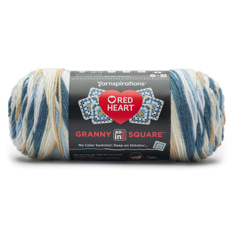 Red Heart All in One Granny Square - Aran - Soft Sky*