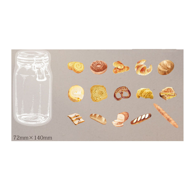 Poppy Crafts Clear Stickers - Baked Goods Jar 35pcs
