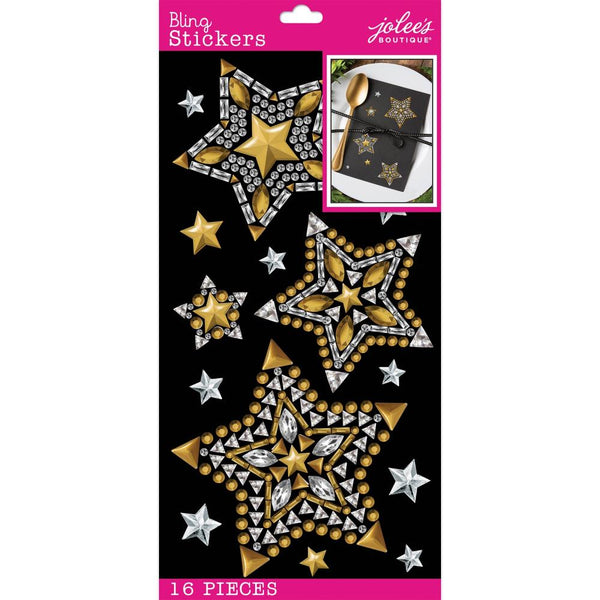 Jolee's Boutique Themed Stickers Clear Gold Stars Bling*