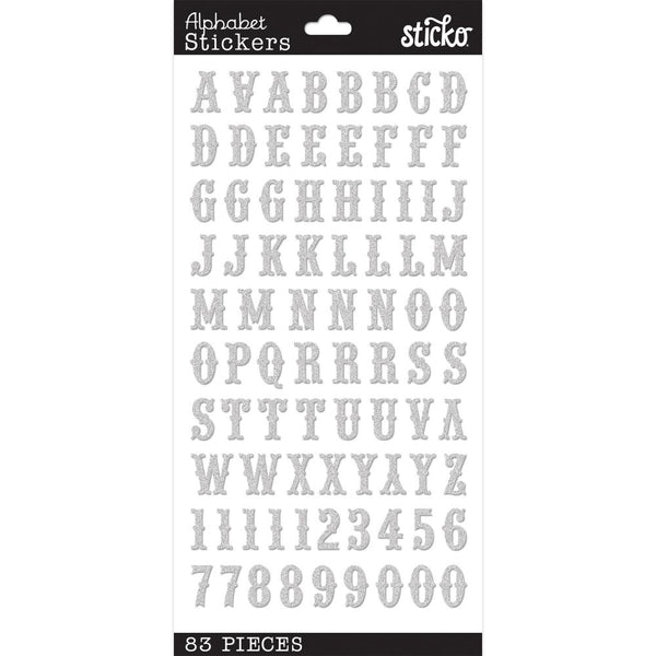 Sticko Alphabet Stickers - Carnival Silver Glitter*
