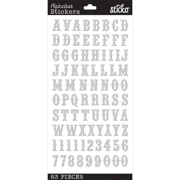 Sticko Alphabet Stickers - Carnival Silver Glitter