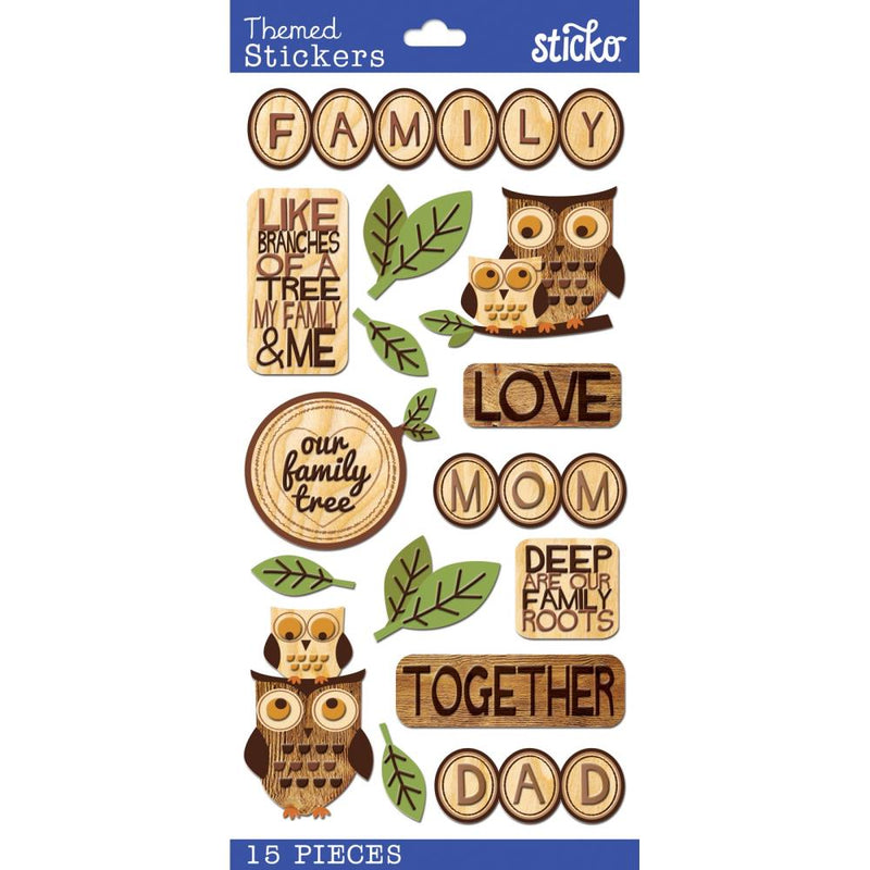 Sticko Themed Stickers - Wood Family
