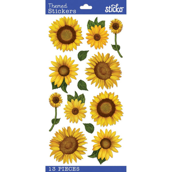Sticko Themed Stickers - Sunflowers Vellum