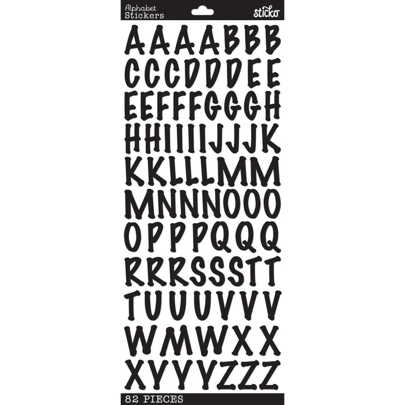 Sticko Alphabet Stickers - Black Marker