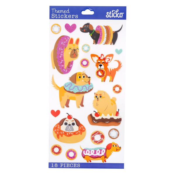 Sticko Themed Stickers - Dogs And Donuts