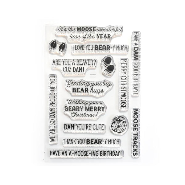 Elizabeth Craft Clear Stamps Bear, Moose, Beaver - The Great Outdoors