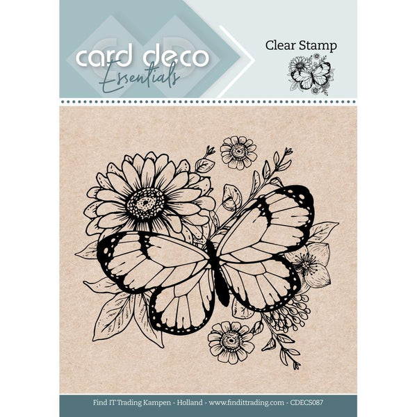 Find It Trading Card Deco Essentials Clear Stamp - Butterfly Flower