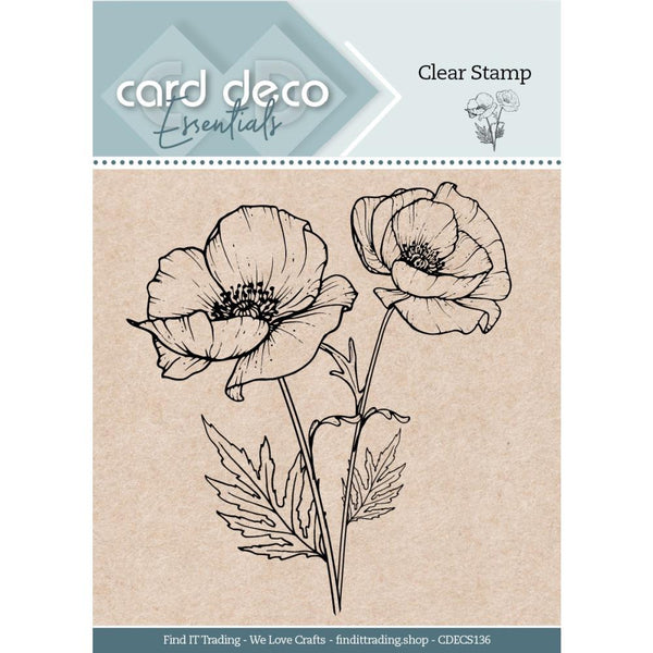 Find It Trading Card Deco Essentials Clear Stamp Poppy