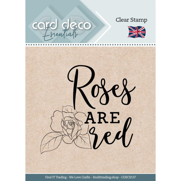 Find It Trading Card Deco Essentials Clear Stamp Roses Are Red
