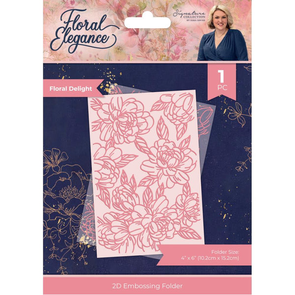 Crafter's Companion Sara Signature Floral Elegance 2D Embossing Folder 4"X6" Floral Delight*