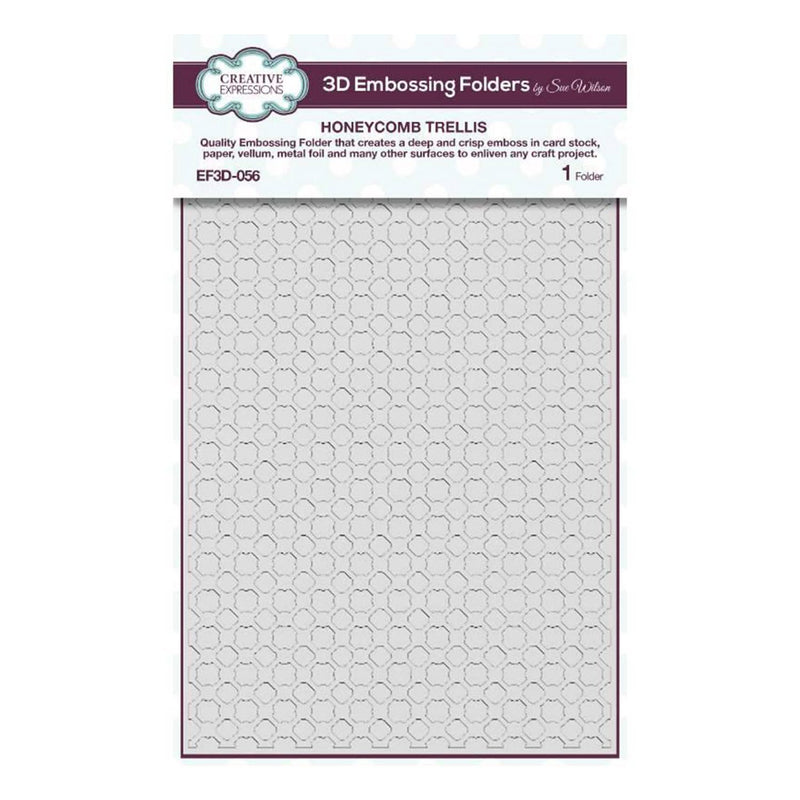 Creative Expressions 3D Embossing Folder 5.75"x7.5" - Honeycomb Trellis