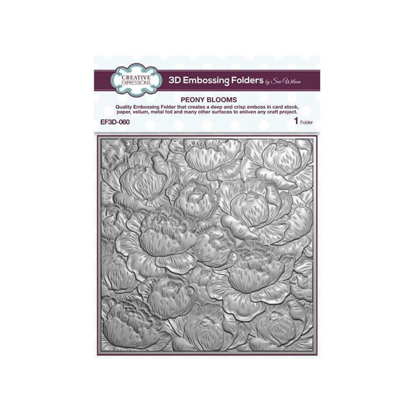 Creative Expressions 3D Embossing Folder 6" x 6" - Peony Blooms