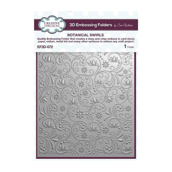 Creative Expressions 3D Embossing Folder 5"x 7" - Botanical Swirls