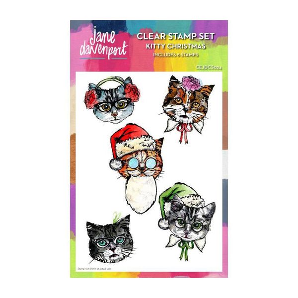 Creative Expressions 6"x8" Clear Stamp Set By Jane Davenport - Kitty Christmas*