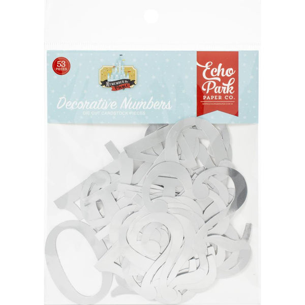 Echo Park Remember The Magic - Cardstock Die-Cuts Decorative Numbers with Silver Foil*