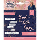 Crafter's Companion Sara Signature Floral Elegance Stamp And Metal Die Classic Sentiments*