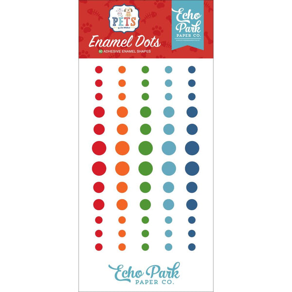 Echo Park Adhesive Enamel Dots 60 pack - Pets*
