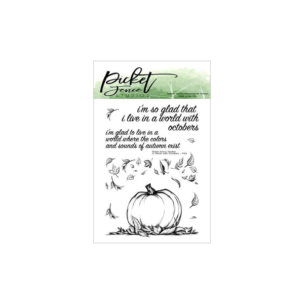 Picket Fence Studios 3in x 4in Stamp Set - A World Of Octobers*