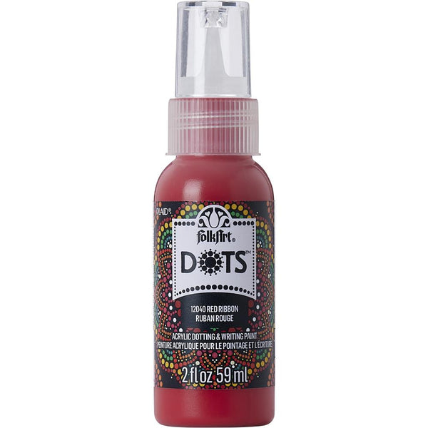 Folkart Dots Acrylic Paint 2oz - Red Ribbon