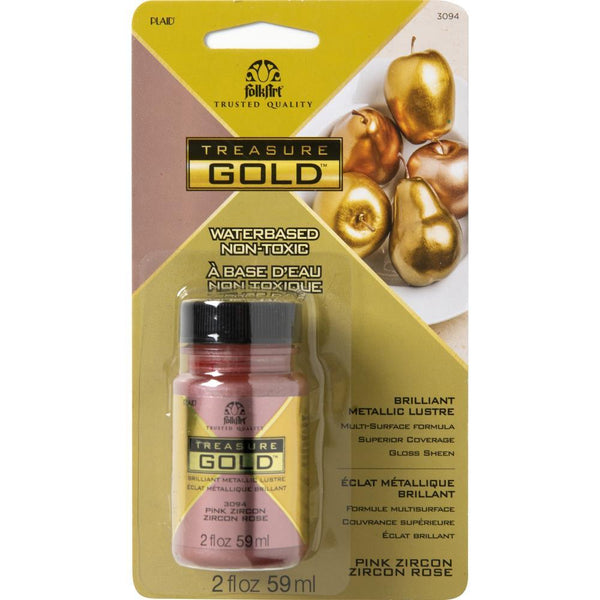 FolkArt Treasure Gold Paint 2oz - Pink Zircon*