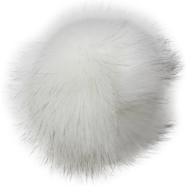 Pepperell - Faux Fur Pom With Loop - White/Black
