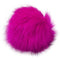 Faux Fur Pom With Loop - Fuchsia/Black