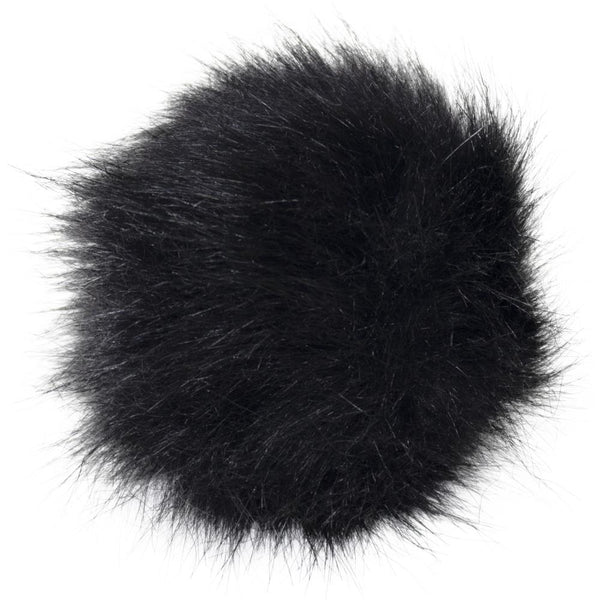 Pepperell - Faux Fur Pom With Loop - Black