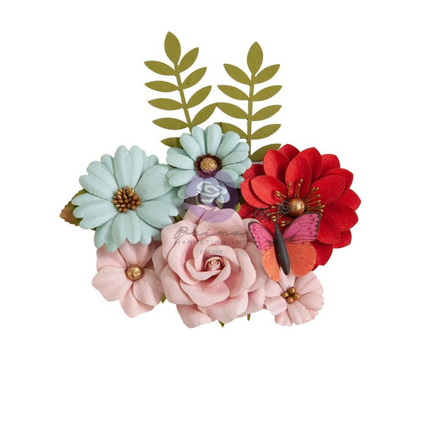 Prima Marketing Mulberry Paper Flowers - Magical December/Candy Cane Lane