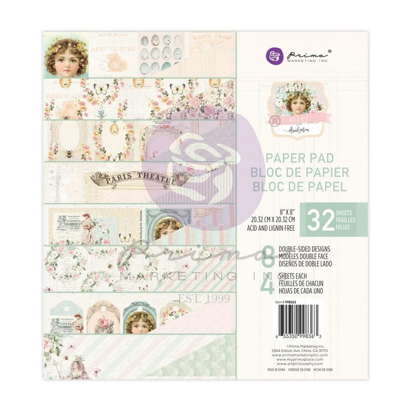 Prima Marketing Double-Sided Paper Pad 8"X8" 32 pack - Miel By Frank Garcia*