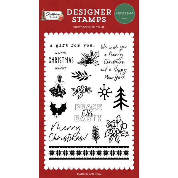 Carta Bella Stamps A Gift For You, Christmas Flora*