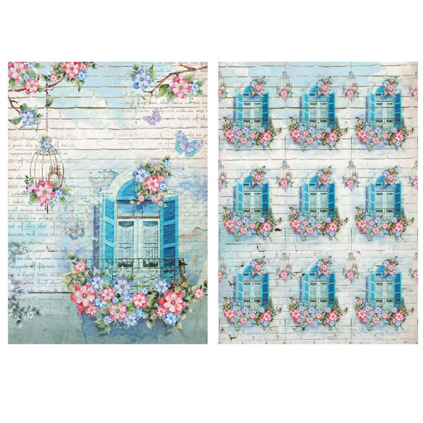 Little Birdie Decoupage Filament Paper A4 2 pack - Window Garden*