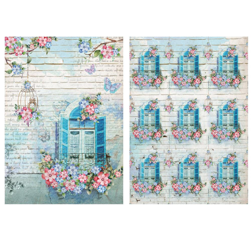 Little Birdie Decoupage Filament Paper A4 2 pack - Window Garden*