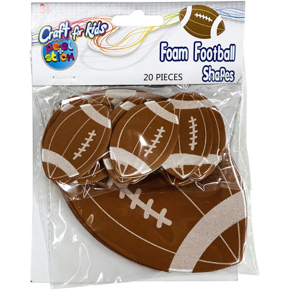 Crafts For Kids - Foam Sports Peel & Stick Shapes 20 pack - Football*