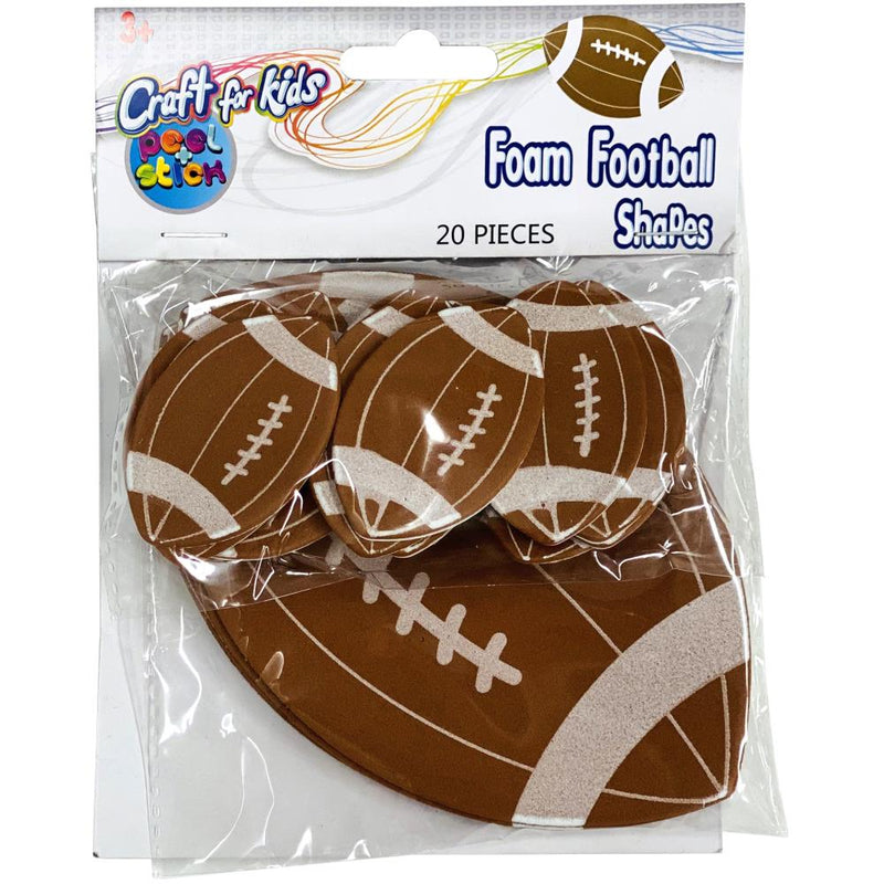 Crafts For Kids - Foam Sports Peel & Stick Shapes 20 pack - Football