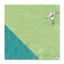 Little Yellow Bicycle - Fern & Forest Girl Double-Sided Cardstock 12"X12" - Fairy Flight/Teal Woodgrain*