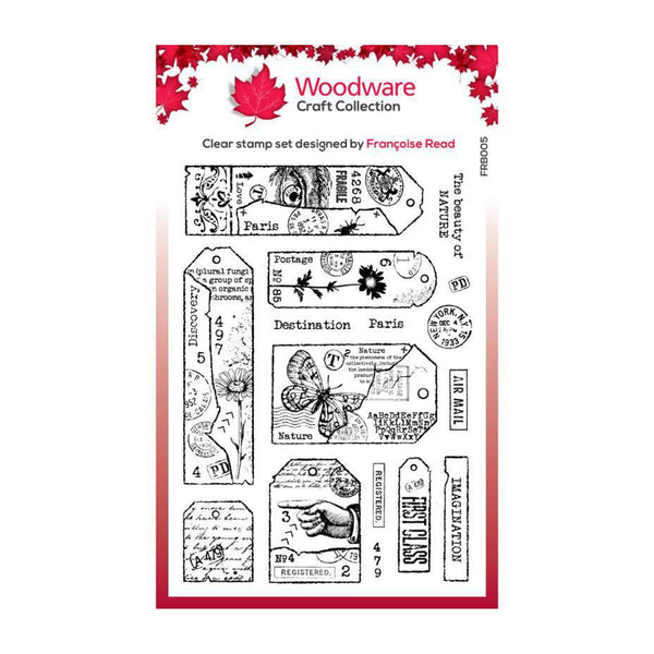 Woodware Clear Stamp 6"x 8" - Tag Collection
