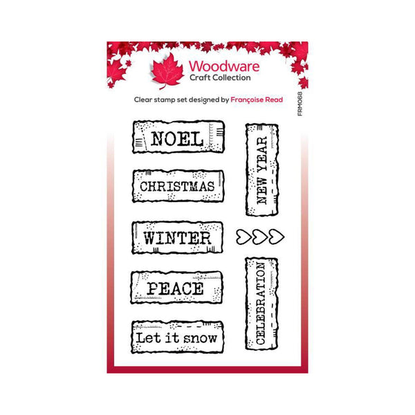 Woodware Clear Stamps 3"x 4" - Christmas Junk Labels*