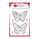 Woodware Clear Stamp 3"x 4" - Torn Paper Butterflies