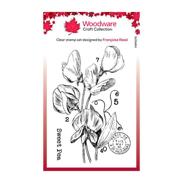 Woodware Clear Stamp 3"x 4" - Sweet Pea