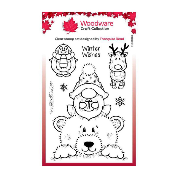 Woodware Clear Festive Stamps 4"x 6" - Norman & Friends
