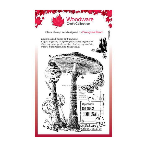 Woodware Clear Stamp Set 4"x 6" - Vintage Fungi Up