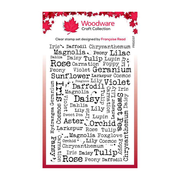 Woodware Clear Stamps 4"x 6" - Flower Names