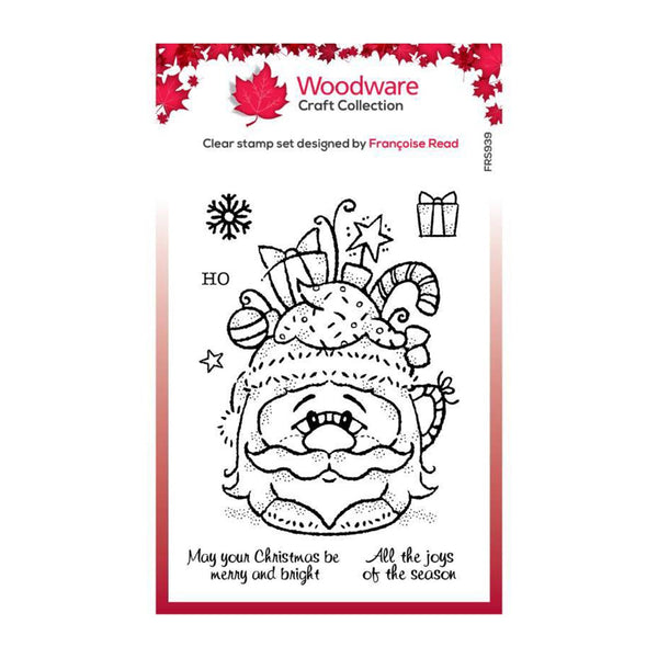 Woodware Clear Festive Stamps 4"x 6" - Santa Cup*