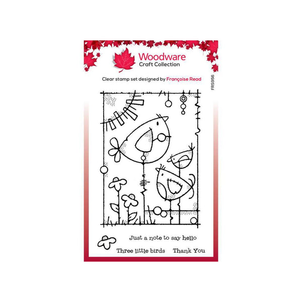 Woodware Clear Stamp Set 4"x 6" - Three Little Birds