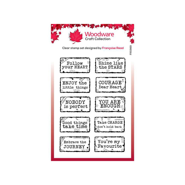 Woodware Clear Stamp - Distressed Labels 4" x 6"