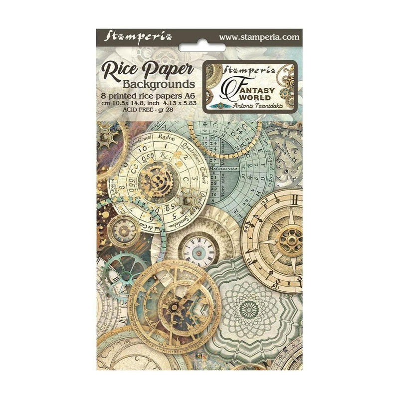 Stamperia Assorted Rice Paper Backgrounds A6 8/Sheets - Sir Vagabond In Fantasy World