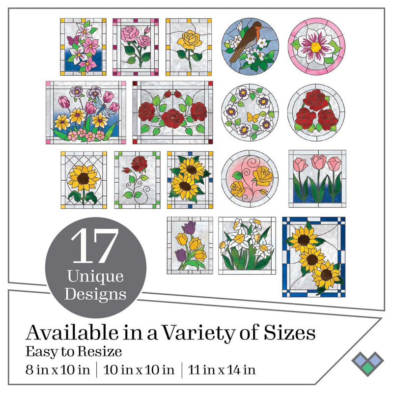 FolkArt Gallery Glass Pattern Set 3 pack  Floral