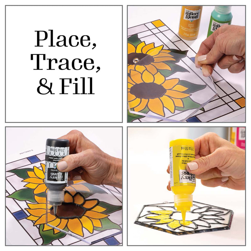 FolkArt Gallery Glass Pattern Set 3 pack  Floral